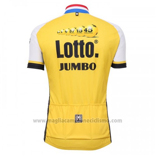 2016 Abbigliamento Ciclismo Lotto NL Jumbo Bianco e Giallo Manica Corta e Salopette